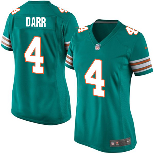 Women's Elite Matt Darr Nike Jersey Aqua Green Alternate - #4 NFL Miami Dolphins
